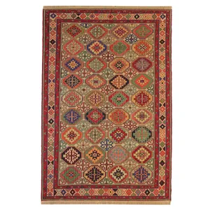 گلیم دستباف دو متری طرح سوزنی کد 636