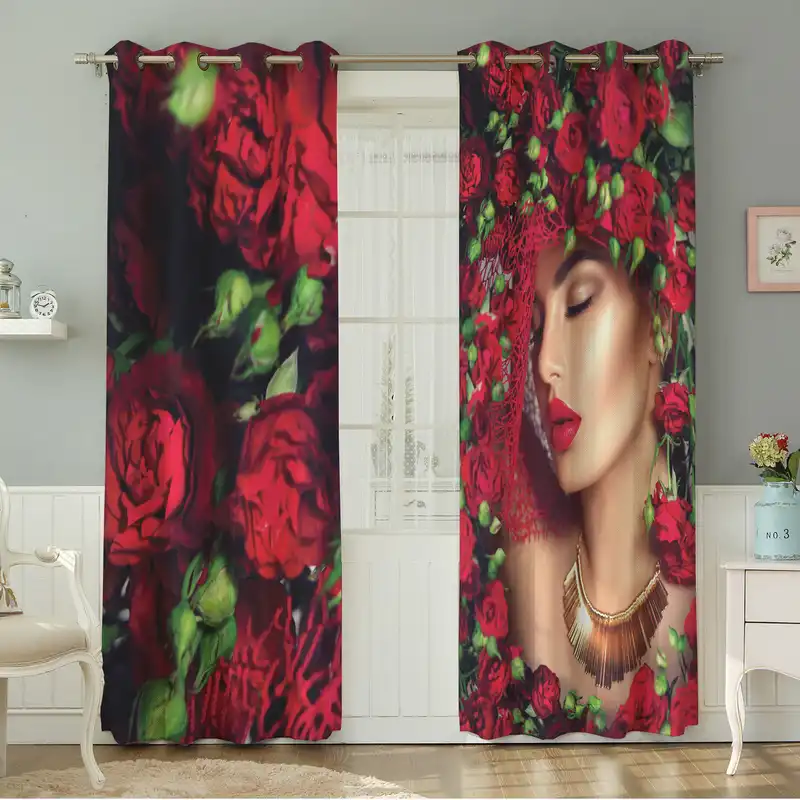 پرده نیروانا طرح گل  مدل مخمل کد 5229 سایز 140×280 سانتی متر