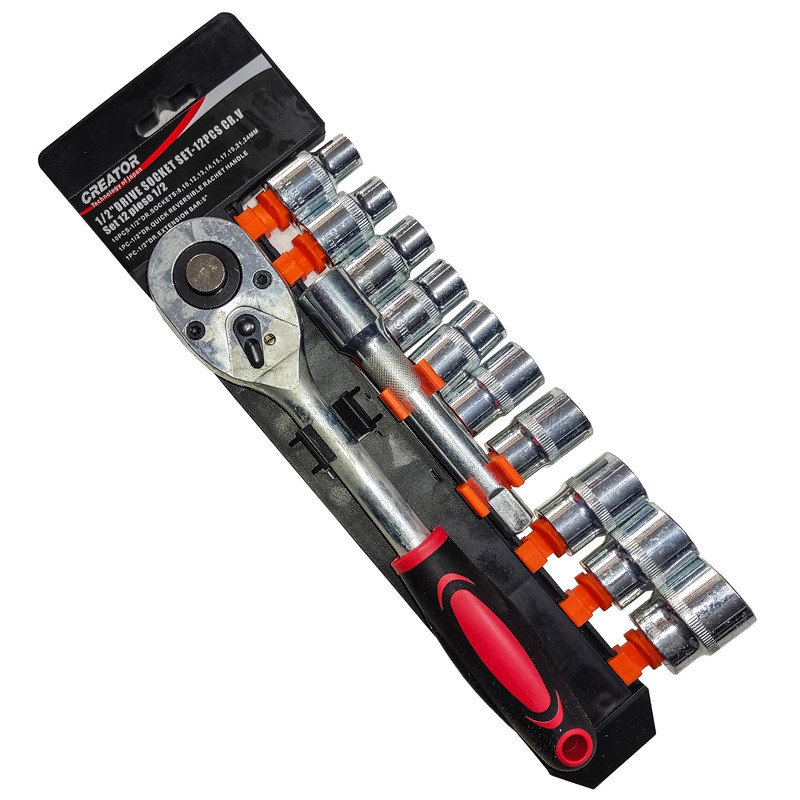 آچار دسته بکس جغجغه ای و سری بکس مدل FFH 12 مجموعه 12 عددی