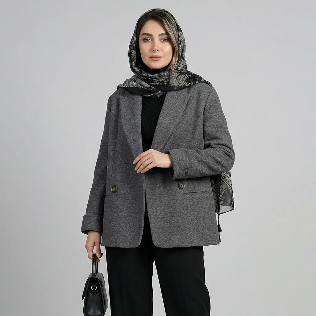 پالتو زنانه السانا مدل برشید کد 2381