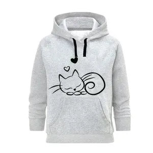 هودی زنانه مدل گربه کوچولو کد B253 رنگ طوسی