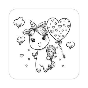 زیر لیوانی کاکتی طرح اسب تک شاخ و یونیکورن مدل mp29417