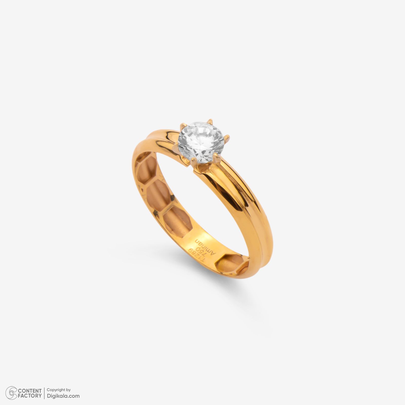 انگشتر طلا 18 عیار زنانه گلدم مدل R347022 سایز 58 -  - 2