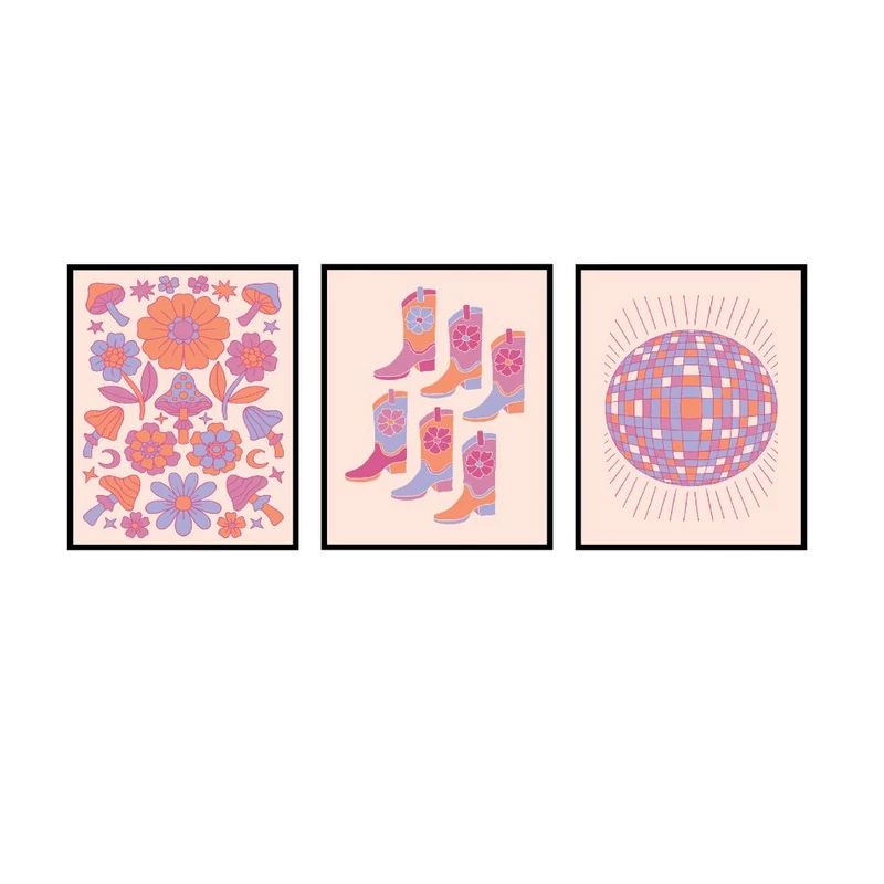 پوستر مدل چکمه های کابوی2 مجموعه 3 عددی