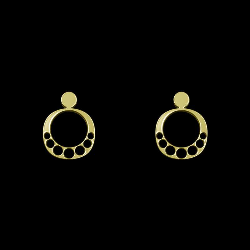 گوشواره طلا 18 عیار زنانه مدوپد مدل هندسی کد GA1-10948