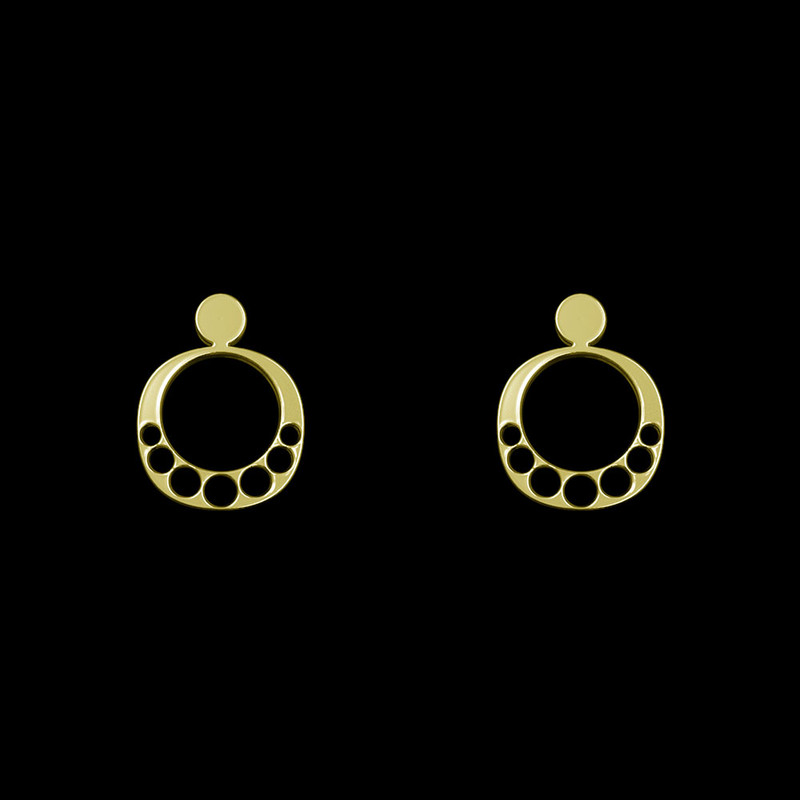 گوشواره طلا 18 عیار زنانه مدوپد مدل هندسی کد GA1-10948