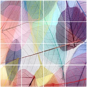 تایل سقفی آسمان مجازی طرح برگ کد ST 4033-16 سایز 60x60 سانتی متر مجموعه 16عددی