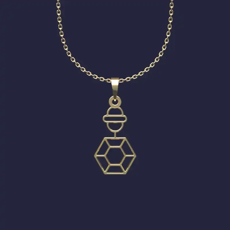 گردنبند طلا 18 عیار زنانه مدوپد مدل هندسی کد KK2-1-1033