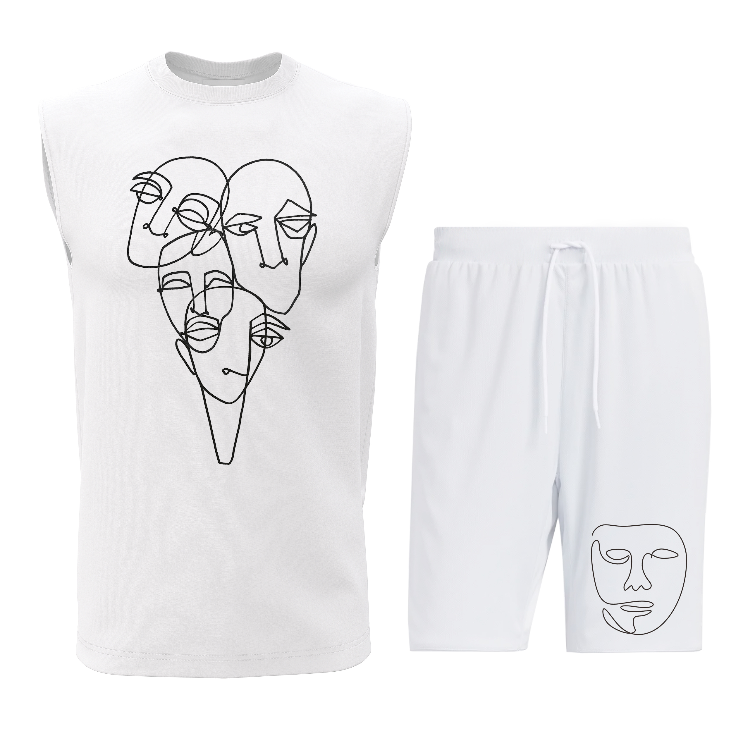 ست تاپ و شلوارک مردانه مدل F018W