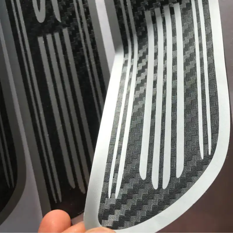 برچسب پارکابی خودرو مهدیار مدل کربن کد sp120 مناسب برای پژو پارس بسته 4 عددی