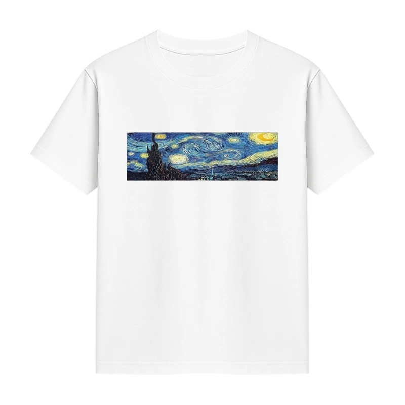 تی‌شرت آستین کوتاه دخترانه مدل شب پر ستاره کد p1 