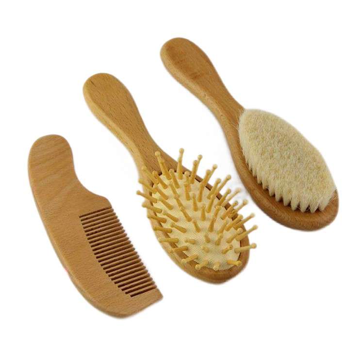 ست شانه و برس کودک کاوالو مدل الیاف طبیعی بسته سه عددی