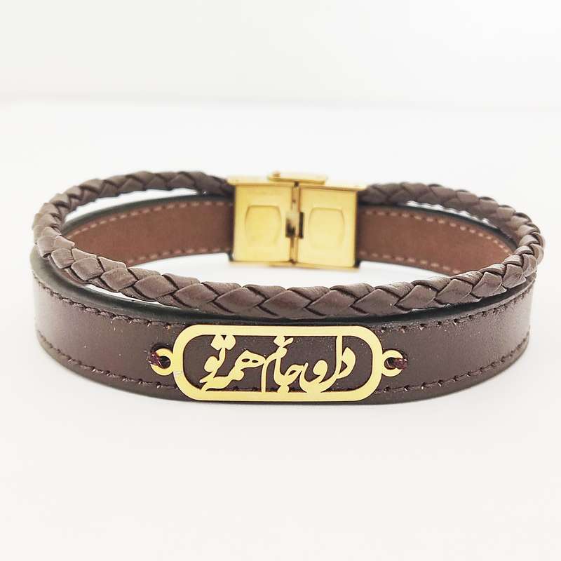 دستبند طلا 18 عیار مردانه لیردا مدل شعر دل و جانم همه تو