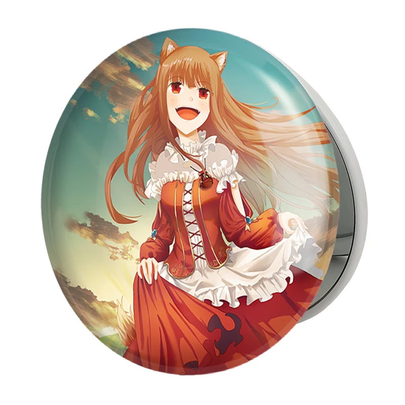 آینه جیبی خندالو طرح هولو انیمه ادویه و گرگ مدل تاشو کد 36116