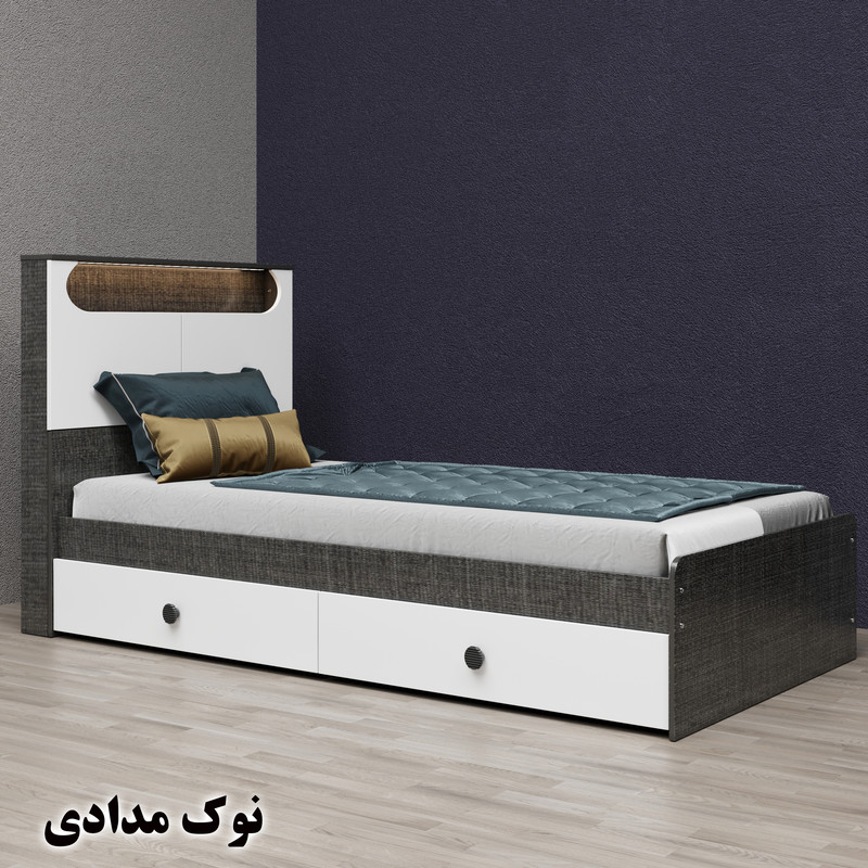 تخت خواب یک نفره وینه چوب مدل آرتا سایز 100x200 سانتی متر
