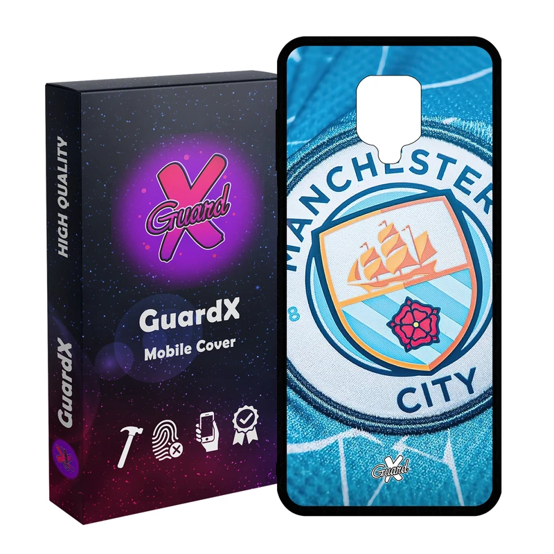 کاور گارد ایکس طرح منچستر سیتی مدل Glass10450 مناسب برای گوشی موبایل شیائومی Redmi Note9 Pro/Note 9 Pro Max/Redmi Note 9S/MI Poco M2 Pro