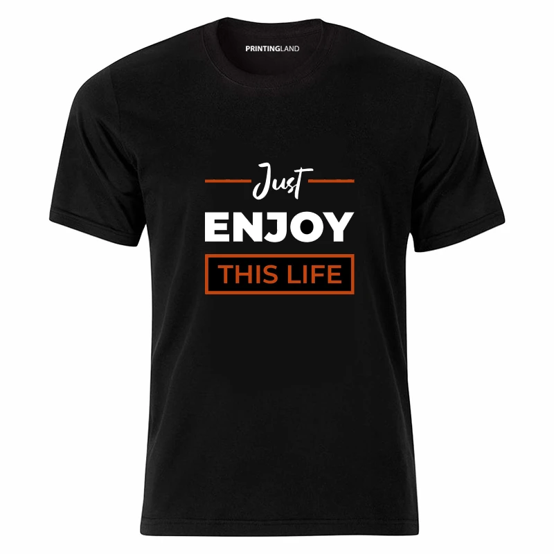 تی شرت آستین کوتاه مردانه مدل پرینتینگ لند طرح ENJOY کد P125