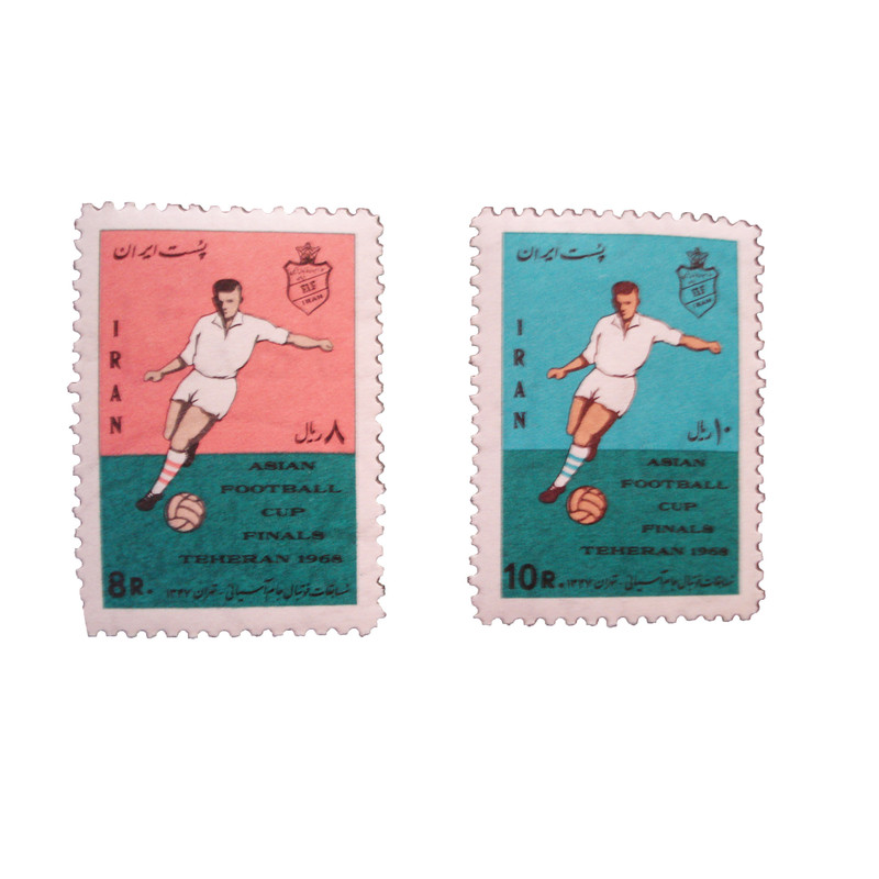 تمبر یادگاری مدل مسابقات فوتبال کد IR1447 مجموعه دو عددی