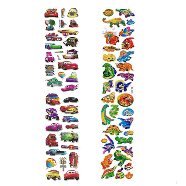 استیکر کودک طرح دایناسور و ماشین کد Aru058 مجموعه 2 عددی