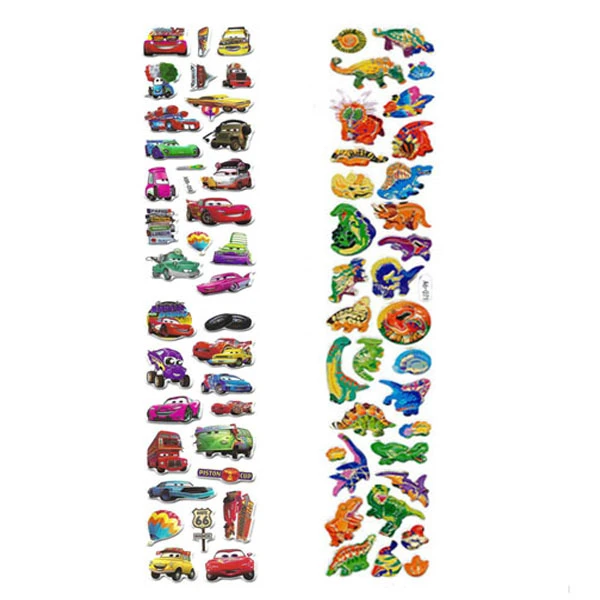 استیکر کودک طرح دایناسور و ماشین کد Aru058 مجموعه 2 عددی 