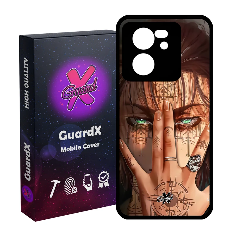 کاور گارد ایکس طرح Eren Anime مدل Glass10449 مناسب برای گوشی موبایل شیائومی 13T/13T Pro/Redmi K60 Ultra