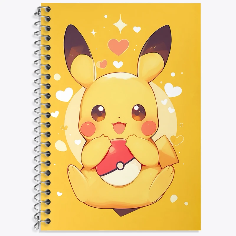 دفتر زبان 50 برگ خندالو مدل دو خط طرح انیمه پوکمون کد N3675