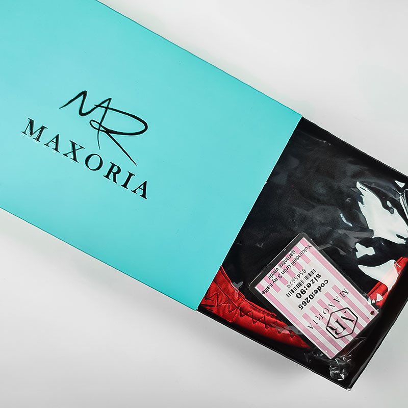 ست شورت و سوتین زنانه مکسوریا مدل ساتن و تورگاز کد 02650 به همراه بند جوراب