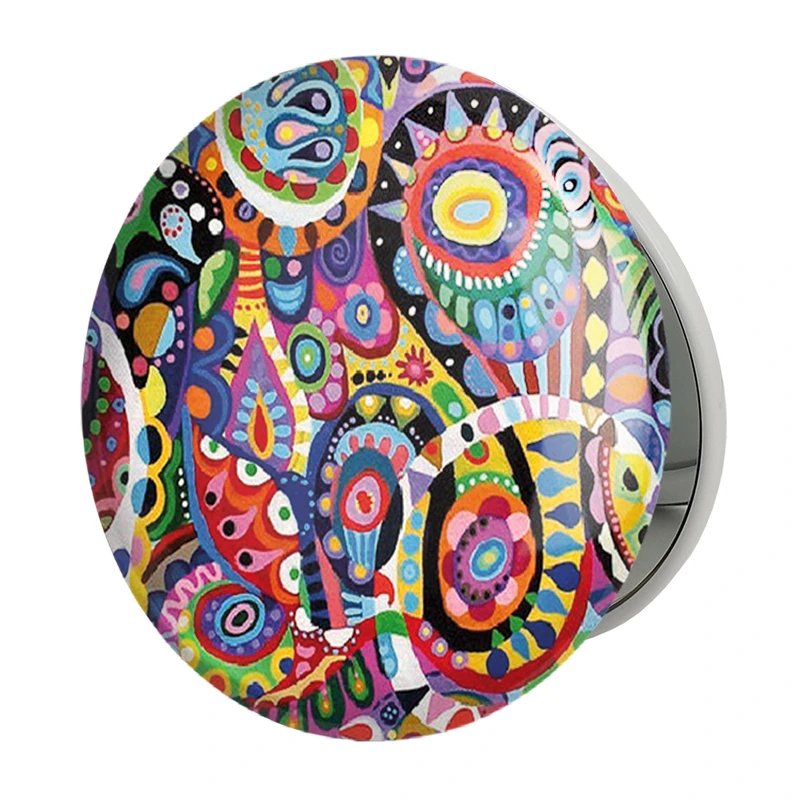 آینه جیبی خندالو طرح نقاشی انتزاعی مدل تاشو کد 5332 