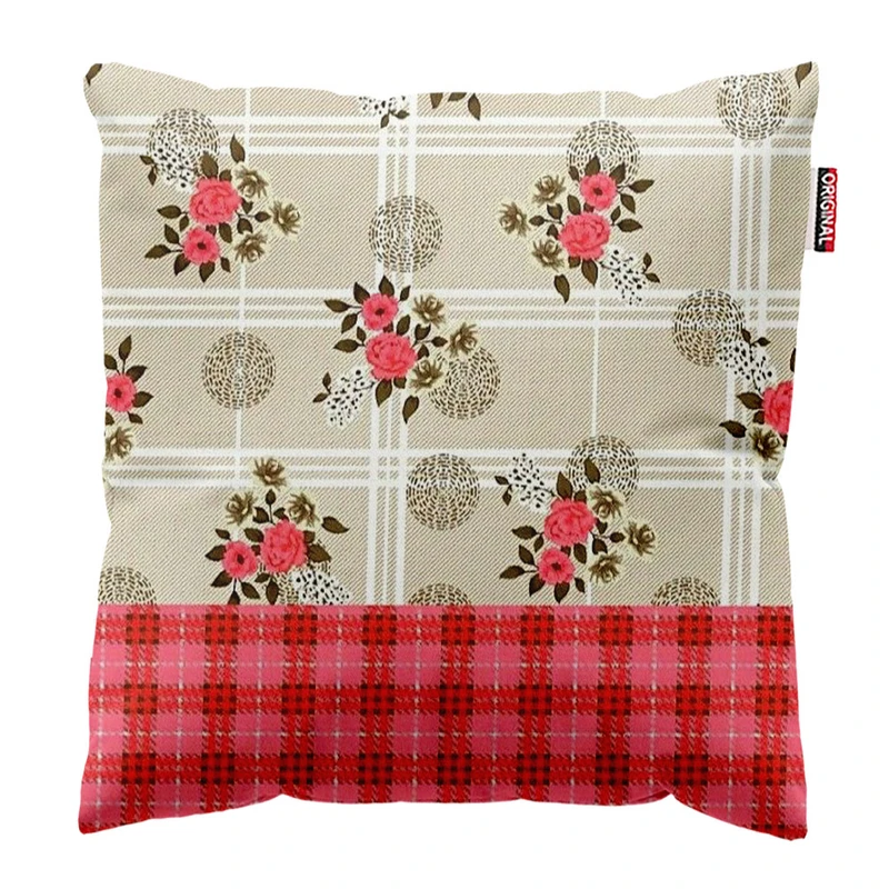  کوسن پاد آفرین طرح گل کد 2481 سایز 40*40 سانتی متر