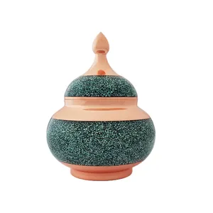 قندان فیروزه کوبی مسی مدل شیرازی کد m15