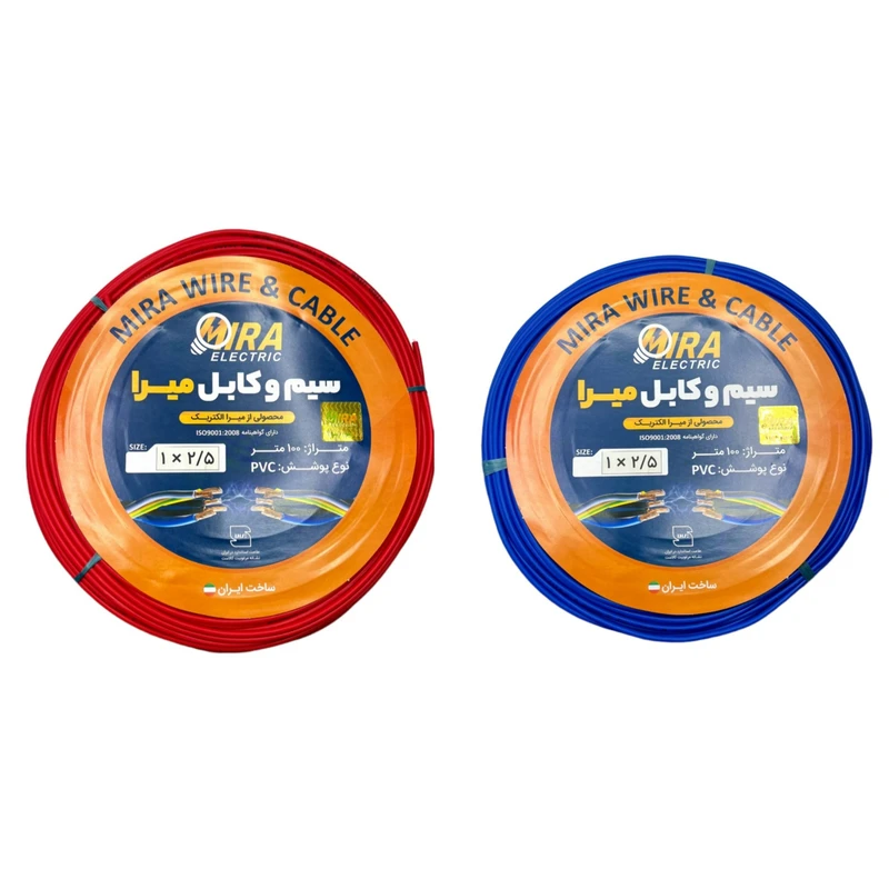 سیم برق افشان 1 در 2.5 میرا  کد B-R بسته دو عددی