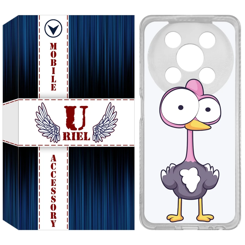 کاور یوریل مدل Clear کد 43 طرح شترمرغ مناسب برای گوشی موبایل وکال V2 / V2 Lite