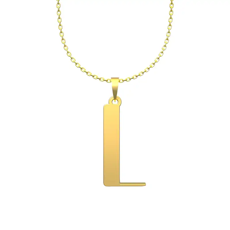 گردنبند طلا 18 عیار زنانه مدوپد مدل حرف L کد H3-1-1298