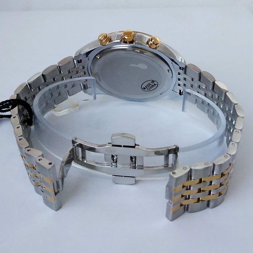 ساعت مچی عقربه‌ای مردانه رومانسون مدل بندفلزی سه موتور کرنوگراف ضدآب کد 25021 -  - 6