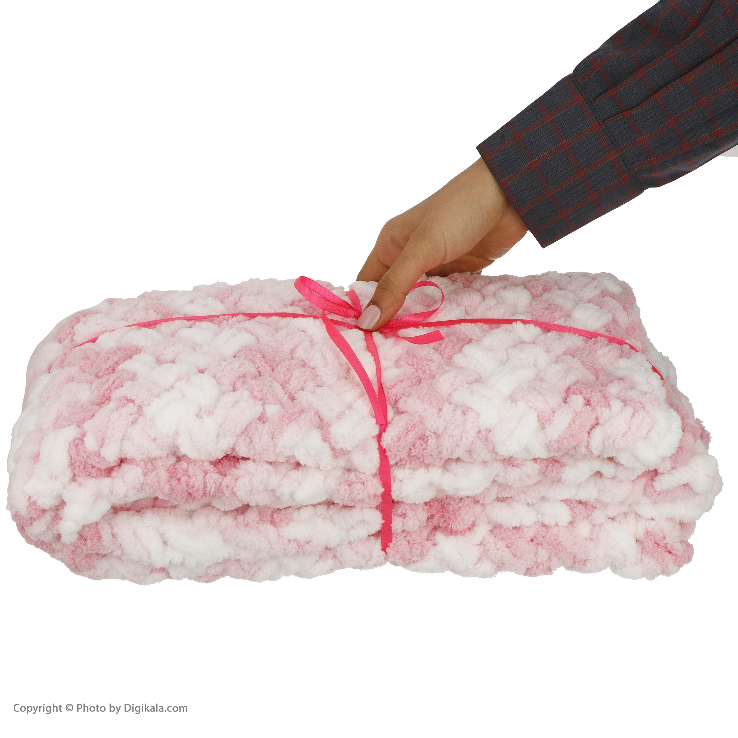 پتو نوزاد طرح بافت پافی مدل گلتای کد 01 سایز 80×80 سانتی متر