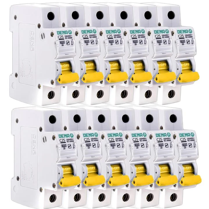 فیوز مینیاتوری تکفاز 32 آمپر دنا الکتریک ایرانیان مدل C32-6KA بسته 12 عددی