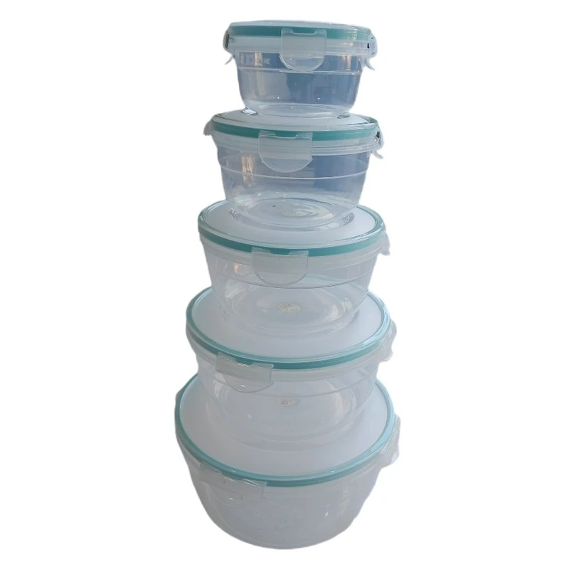ظرف نگهدارنده با بدنه پلاستیکی مدل ایزی لاک مناسب برای قرار دادن در یخچال و فریزر بسته 5 عددی