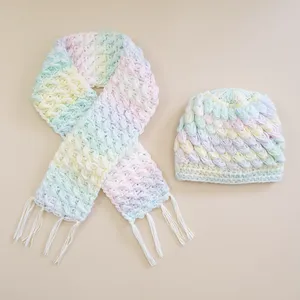 ست کلاه و شال گردن بافتنی نوزادی كد SHB18-SPT