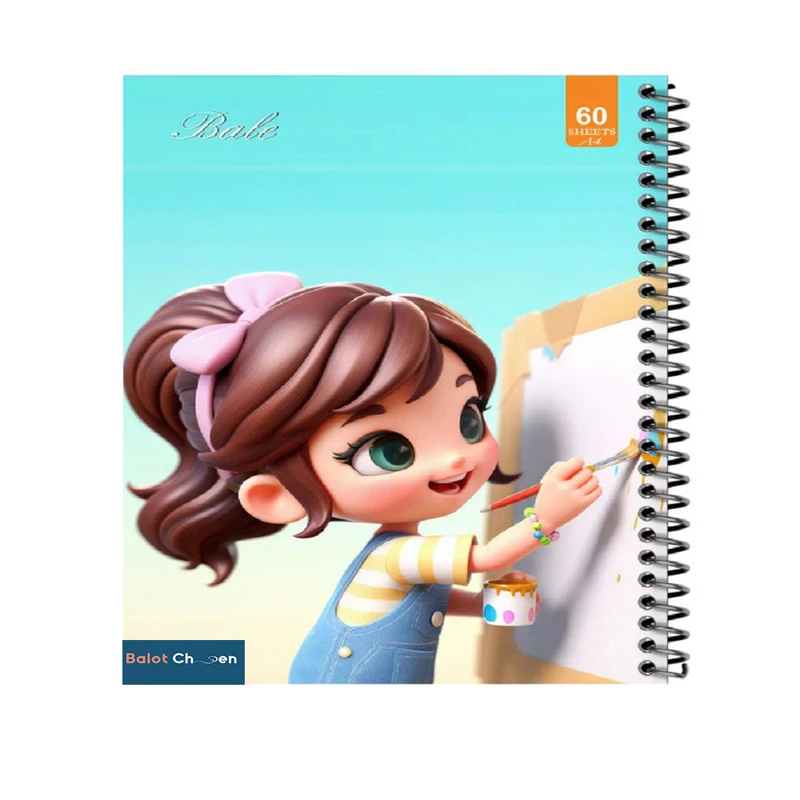 دفتر نقاشی 80 برگ بلوط چین مدل فانتزی دخترانه کد A4-PDN80-791