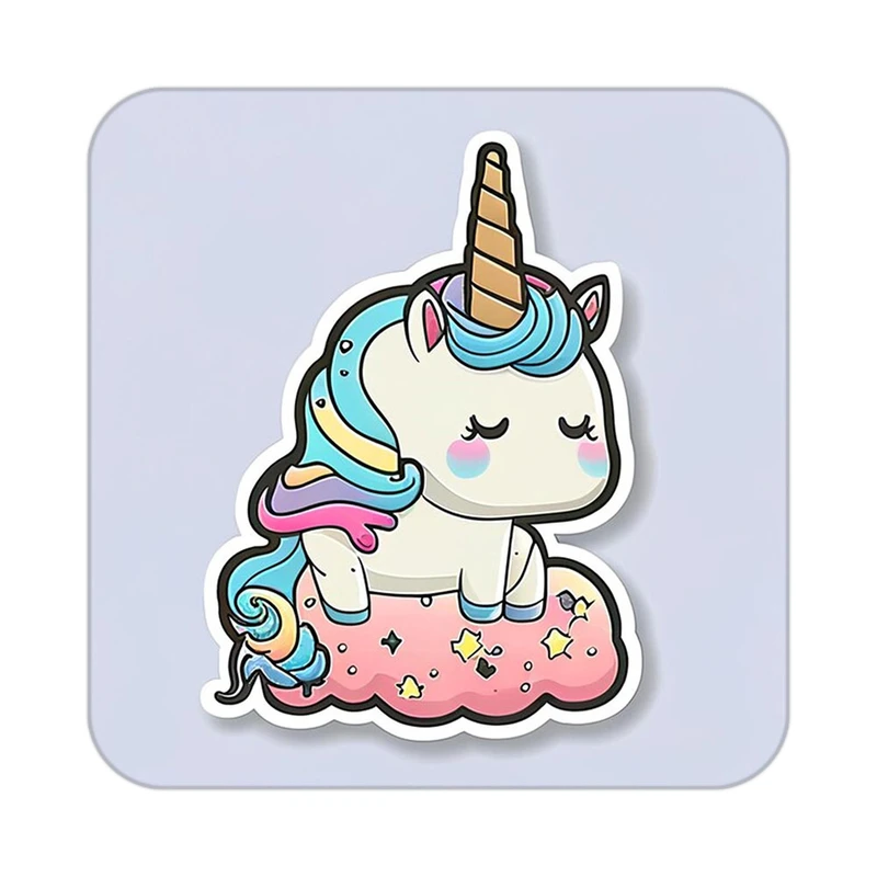 زیر لیوانی کاکتی طرح اسب تک شاخ و یونیکورن مدل mp32769