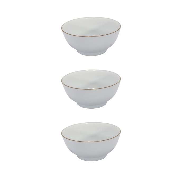 پیاله شرکت صنایع چینی تقدیس مدل آبگوشت خوری خط طلا بسته 3 عددی