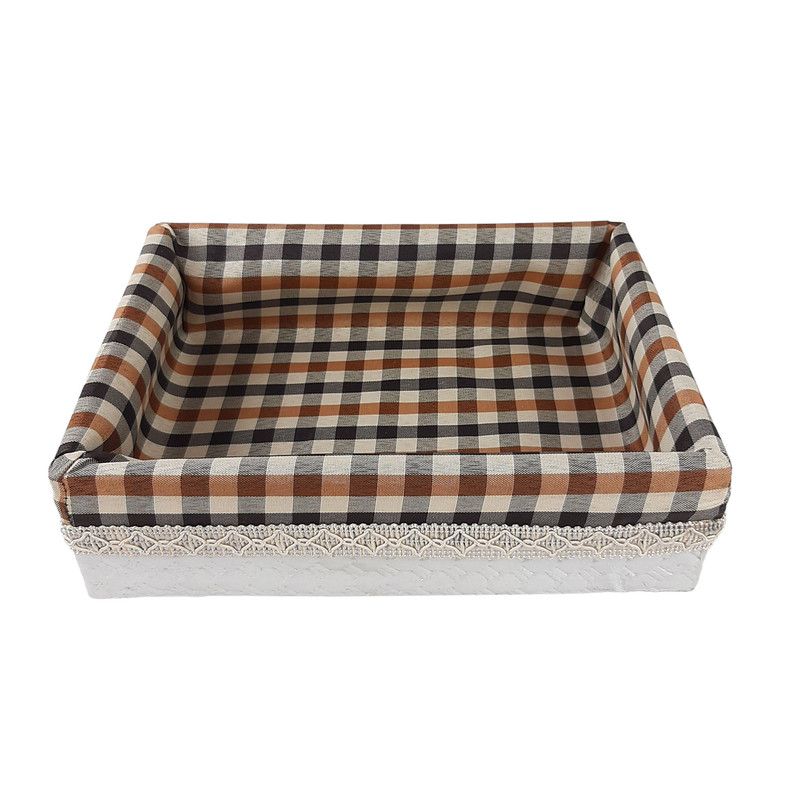 سبد نان و سبزی مدل چوب و چرم کد R1099S مجموعه 2 عددی