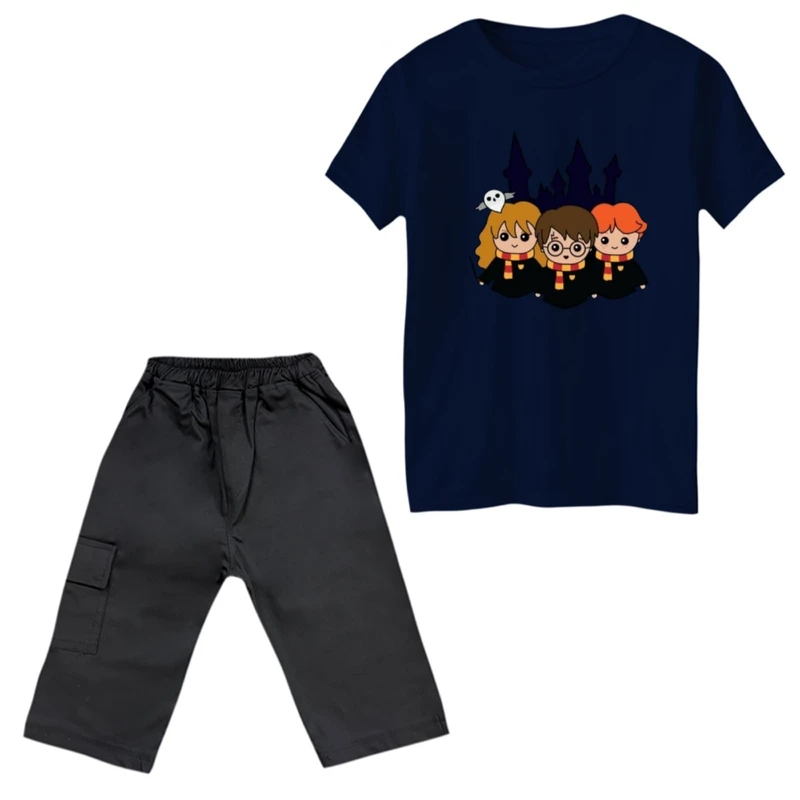 ست تی‌شرت و شلوارک پسرانه مدل هری پاتر کد 7