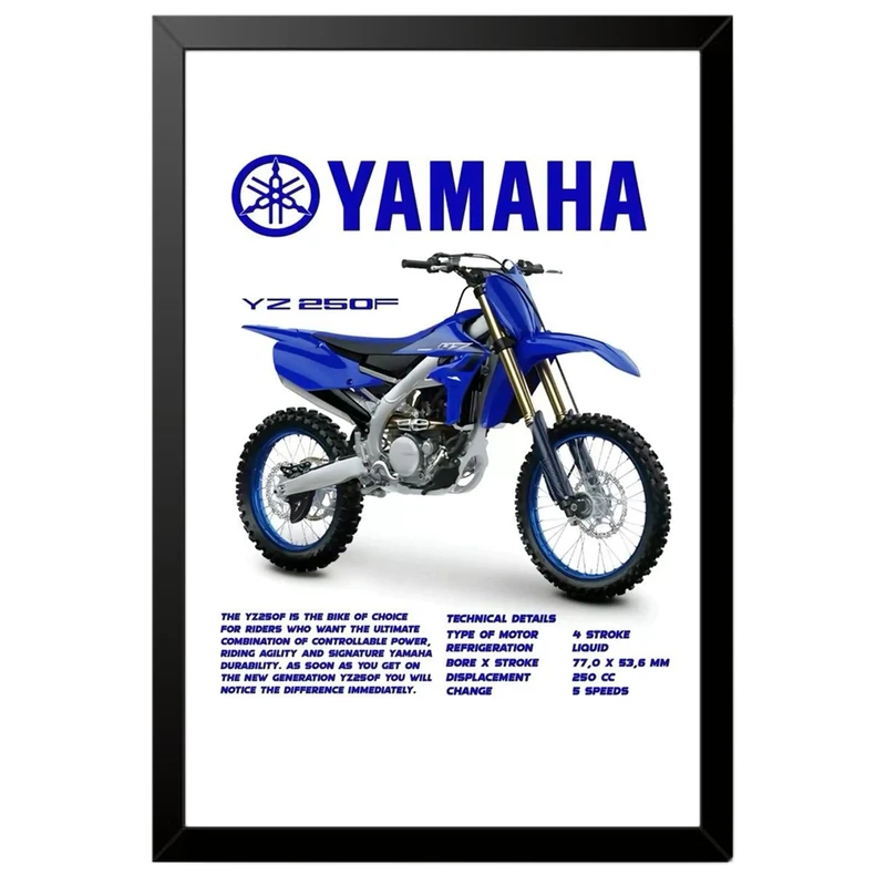 تابلو بکلیت طرح موتور یاماها YAMAHA YZ250F مدل B-po1972 فریم مشکی