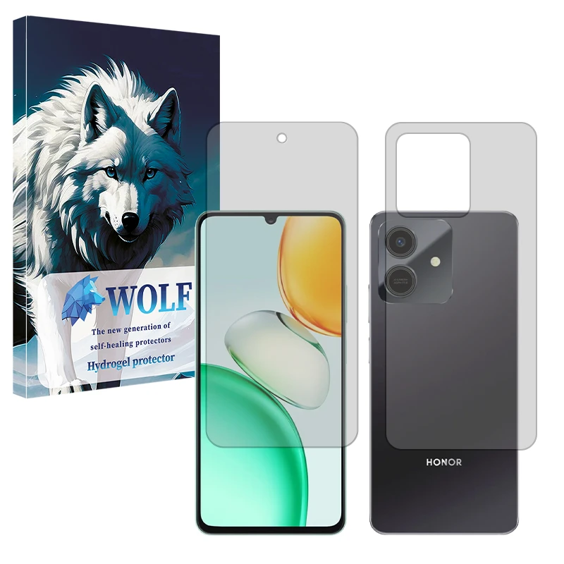 محافظ صفحه نمایش شفاف ولف مدل Tough مناسب برای گوشی موبایل آنر Play10 به همراه محافظ پشت گوشی