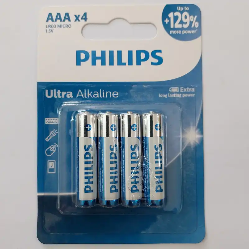 باتری نیم قلمی فیلیپس مدل Ultra Alkaline بسته چهار عددی
