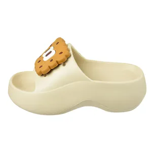 دمپایی زنانه زیتون مدل بیسکوییتی NCF.4178