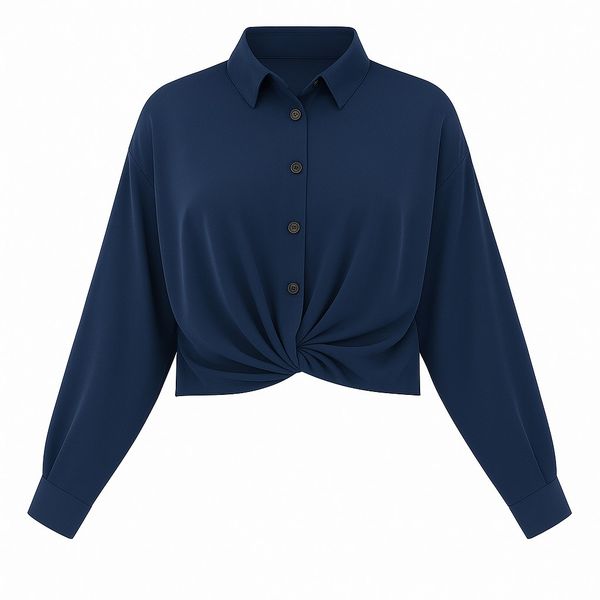 شومیز آستین بلند یقه برگردان زنانه مدل R34