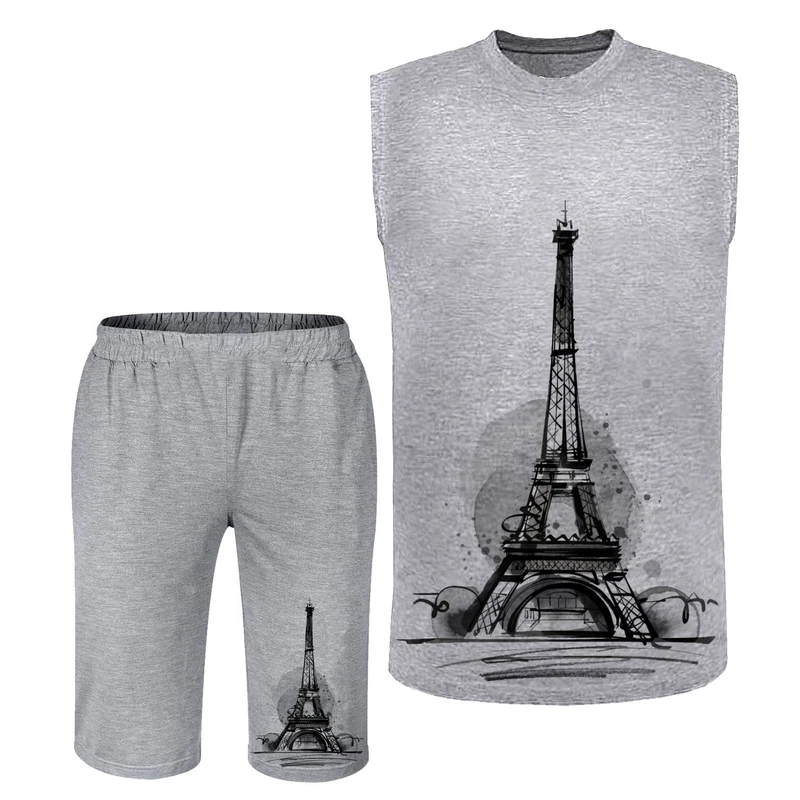 ست تاپ و شلوارک مردانه مدل ایفل 225