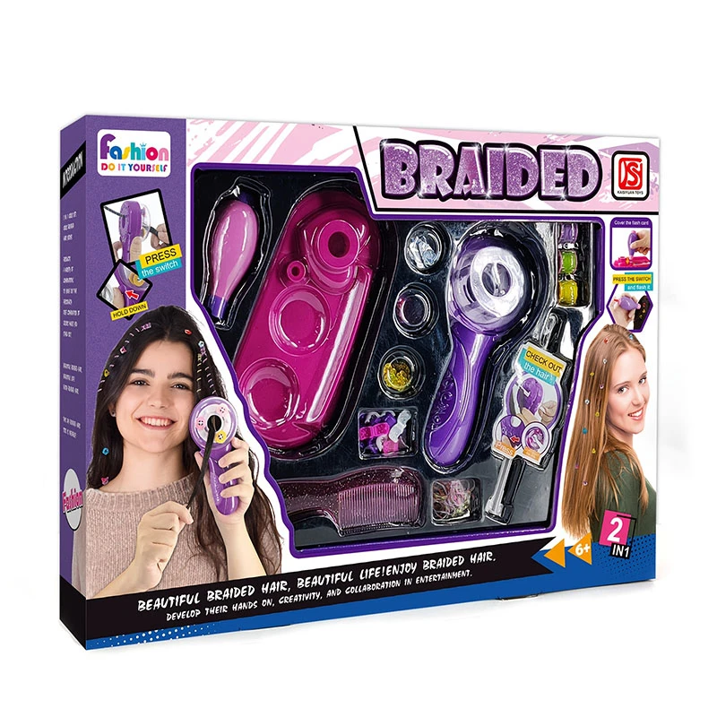 ست اسباب بازی لوازم آرایشی مدل دستگاه بافتنی و پانچ مو طرح استند دار کد 921 